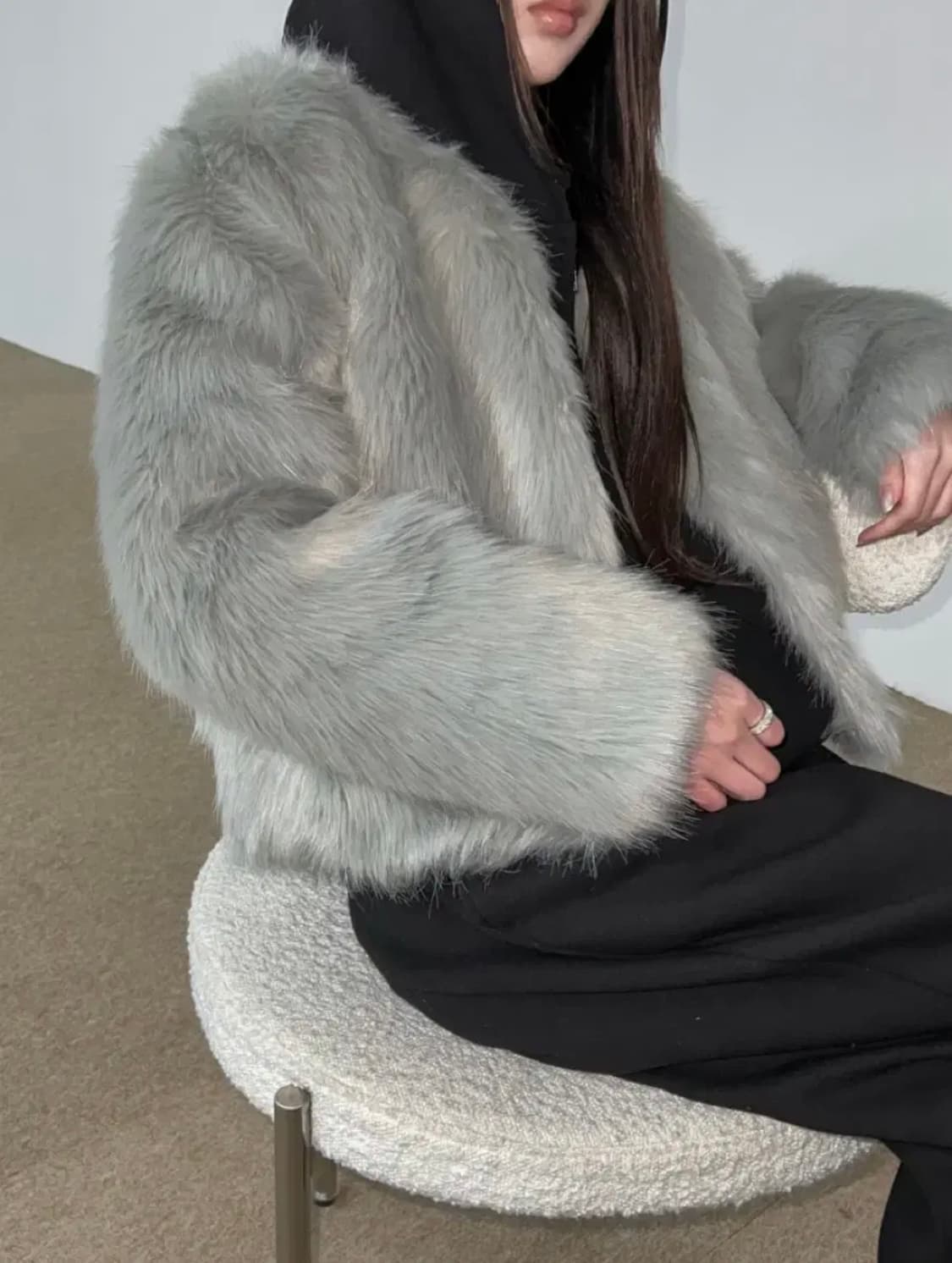 오도어 퍼 자켓 윈터그레이 애즈온보헤미안서울오호스쓰리타임즈갸루 상품이미지5