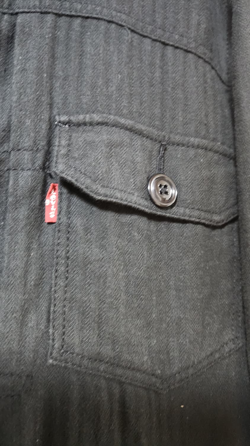 Levi's 일본판 블랙 누빔 코튼 자켓 넉넉 L사이즈 상품이미지4