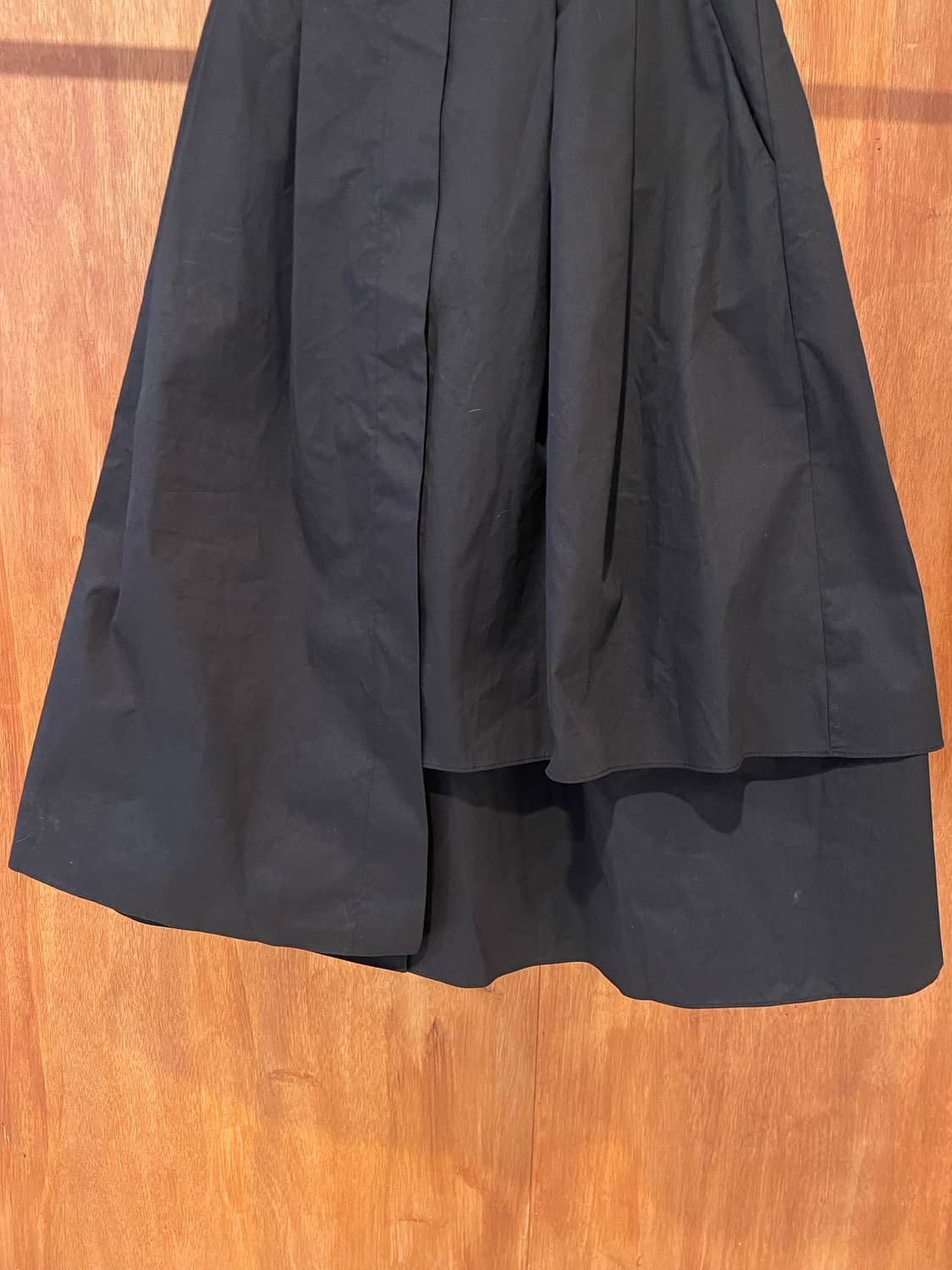 Black pintuck banding flare skirt 상품이미지4