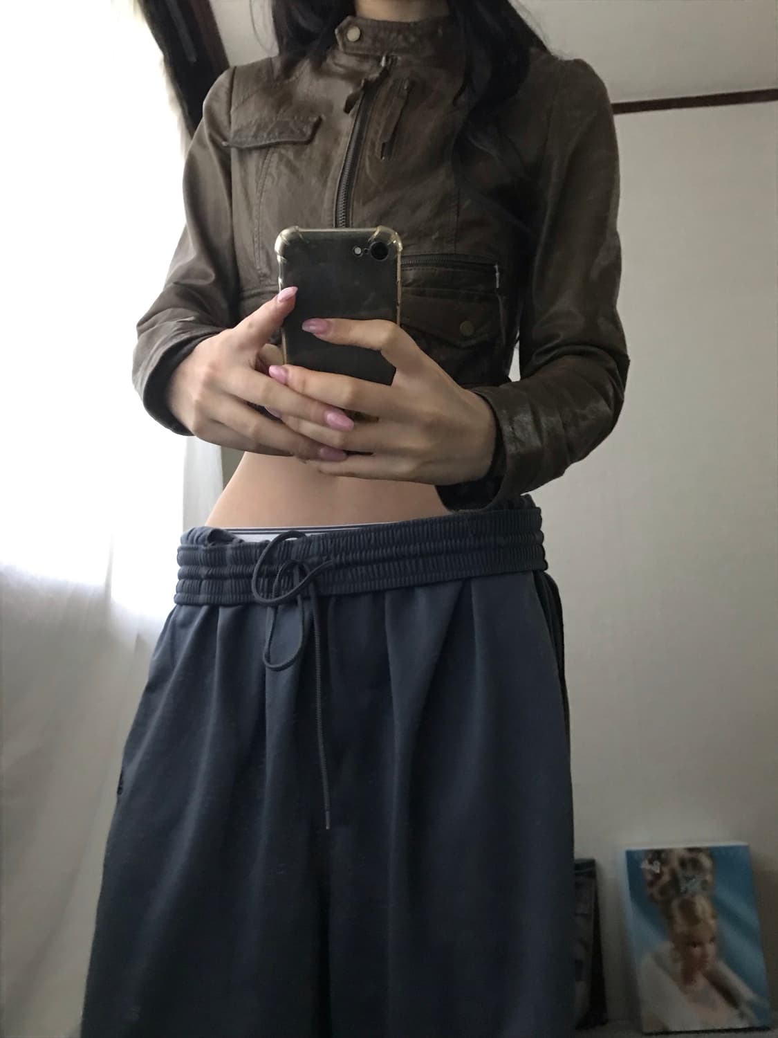 빈티지 넥버클디테일 레더자켓 상품이미지3