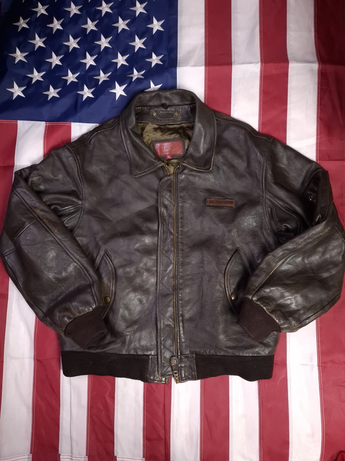 80's REDSKINS 리얼레더 항공자켓 상품이미지1