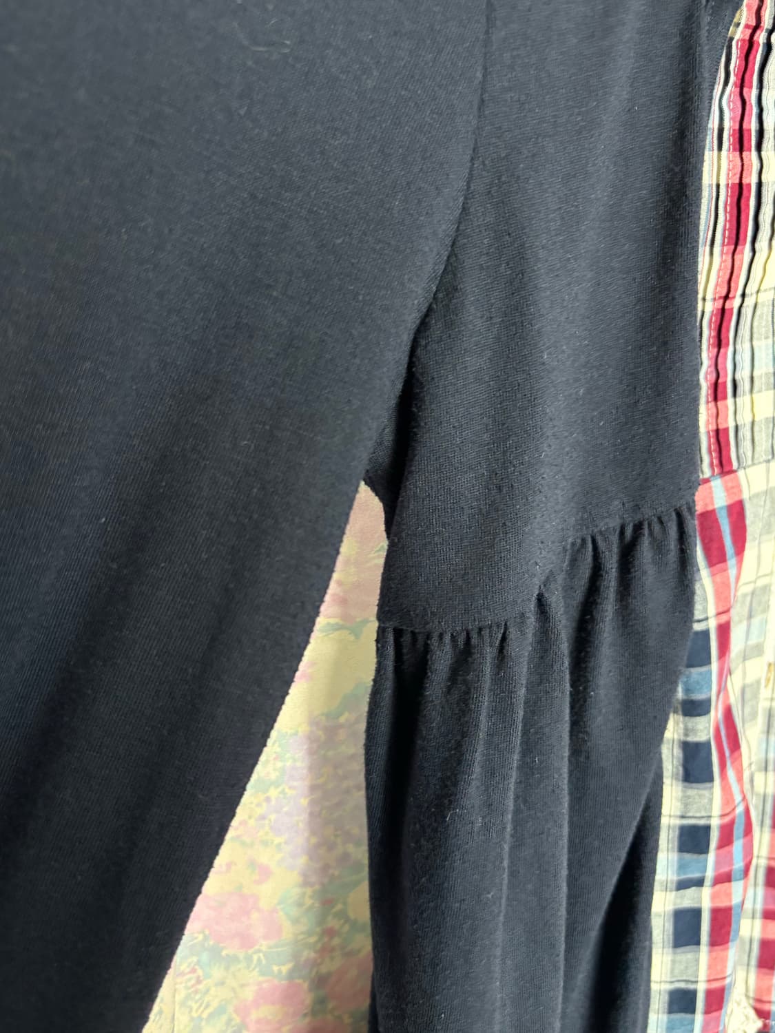 네이비 체크 레이어드 블라우스 상품이미지10