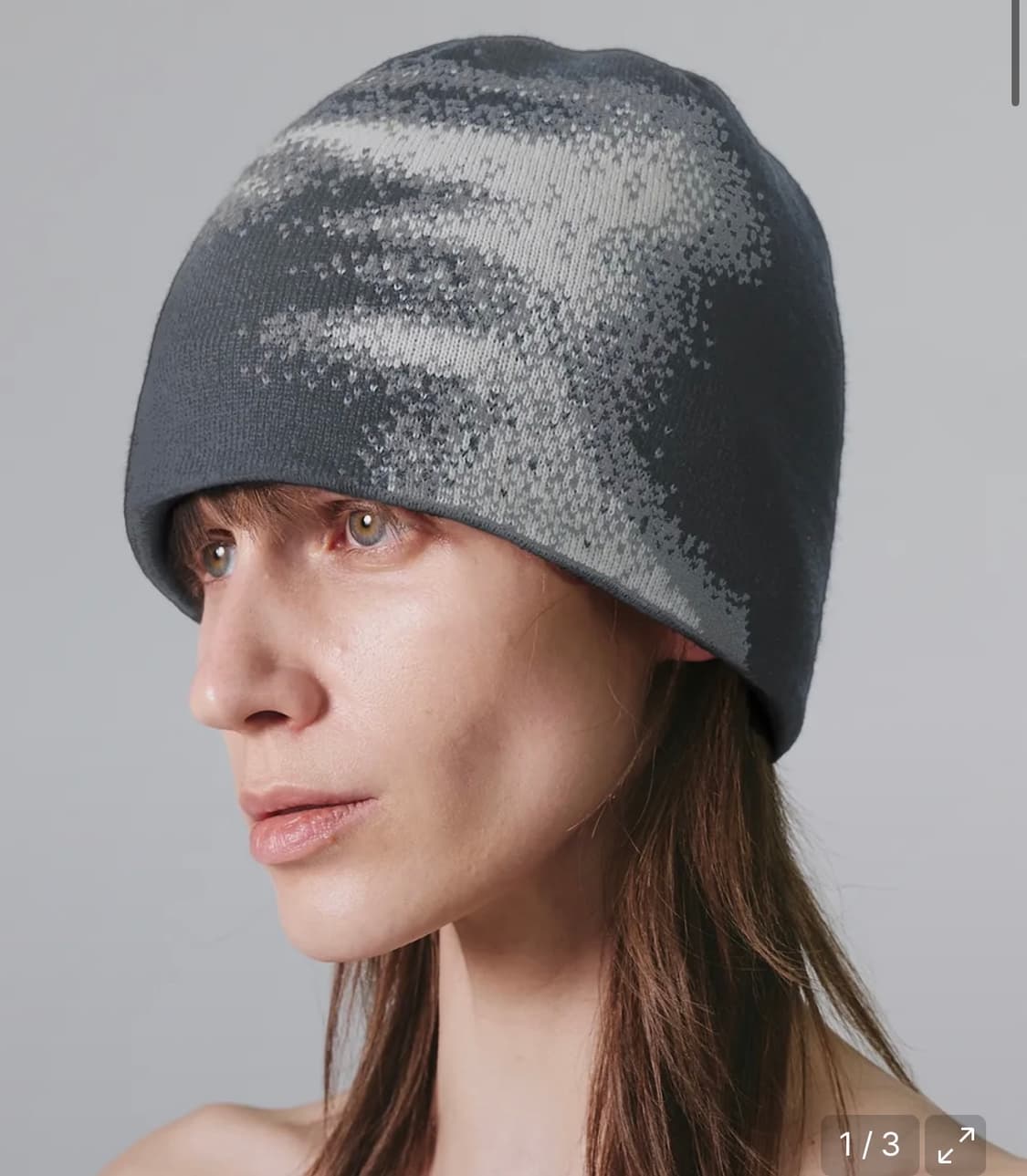 SHADOW JACQUARD BEANIE BLUE GRAY 나체 / 비니 상품이미지1