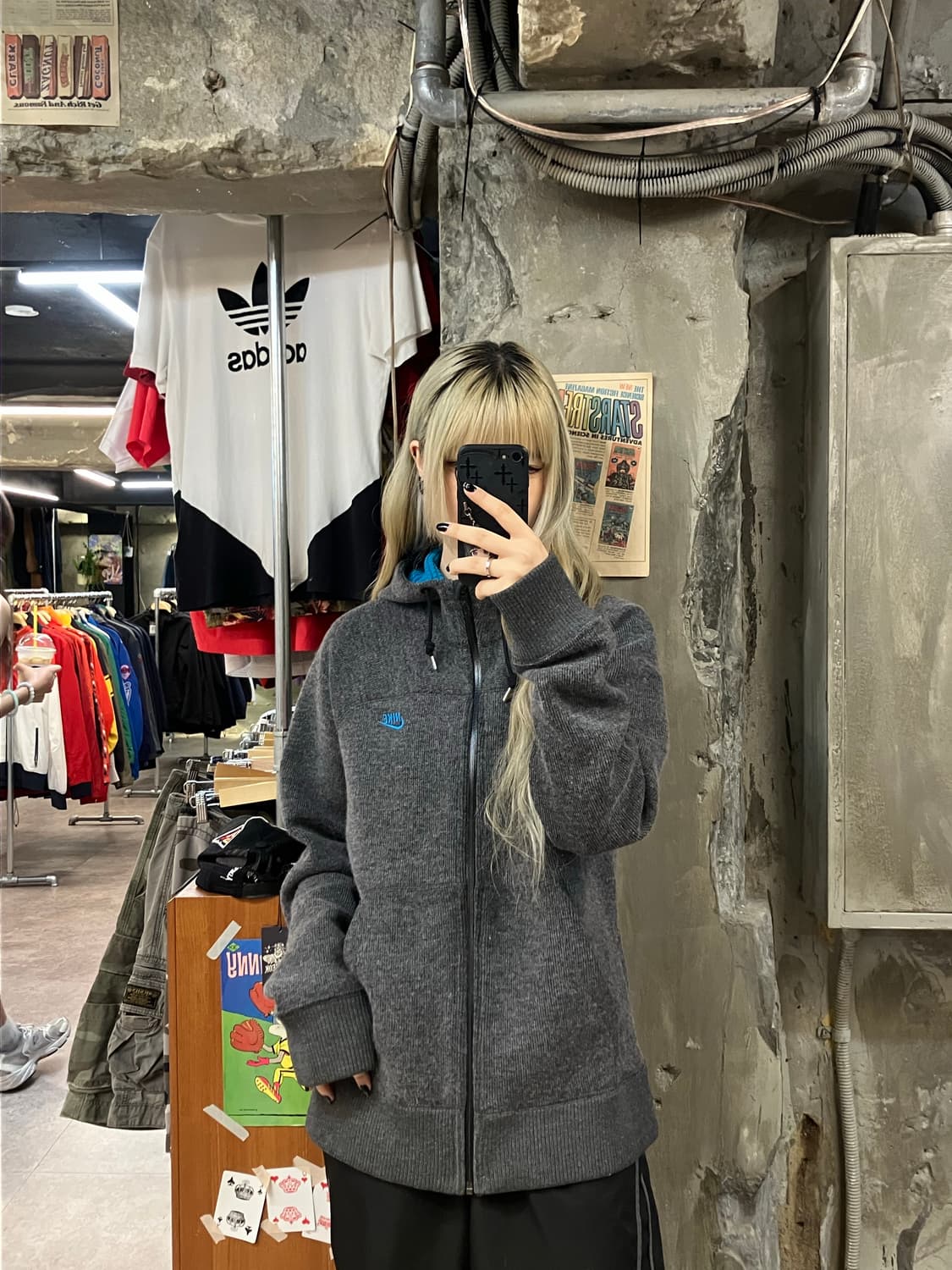 나이키 후드 그레이 M #csz1104 상품이미지2