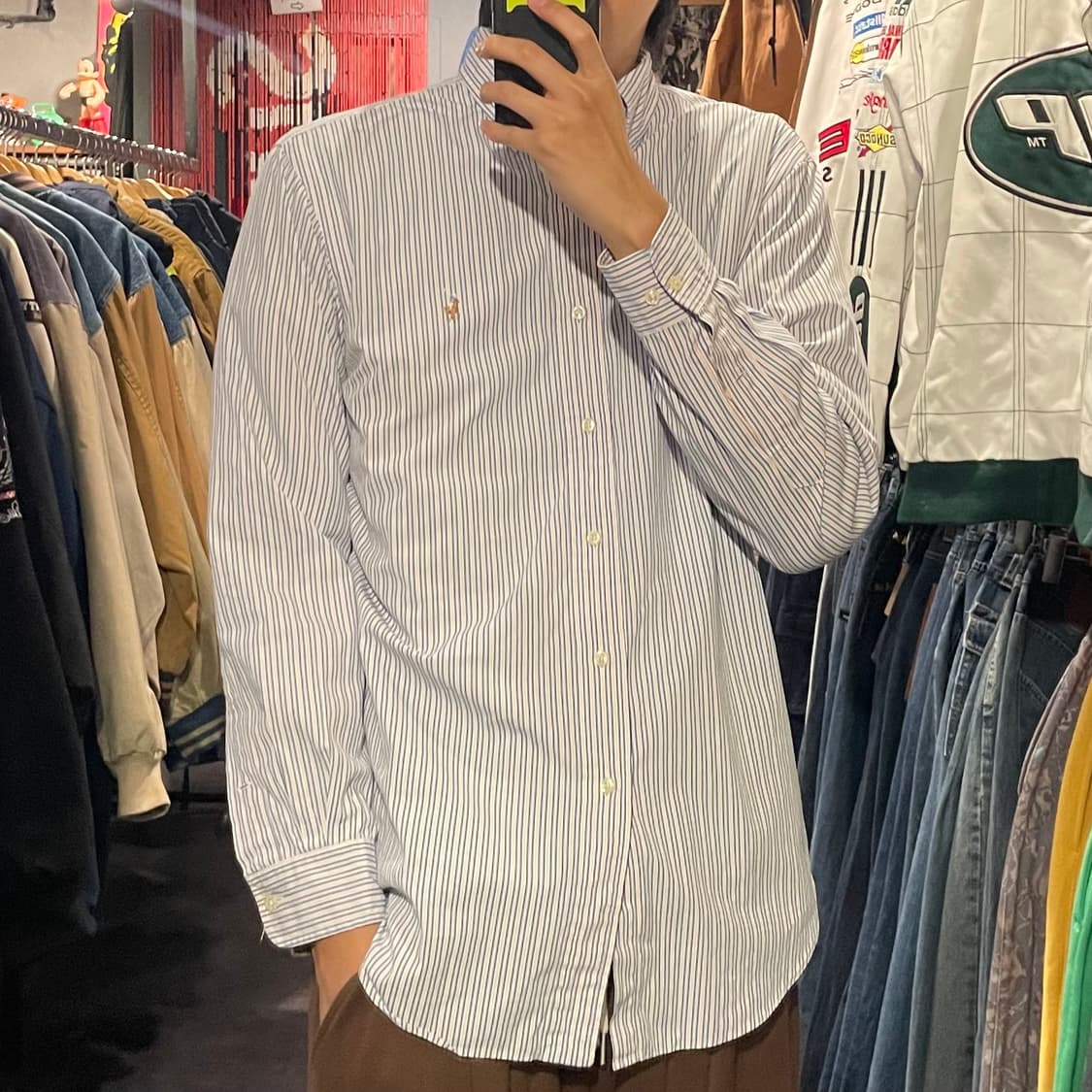 [IM] Polo 폴로 핑크블루 스트라이프 긴팔셔츠 상품이미지4