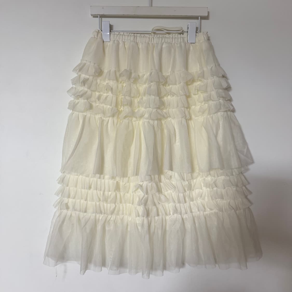 새상품 여자 프릴 미디스커트 (아이보리) 상품이미지3