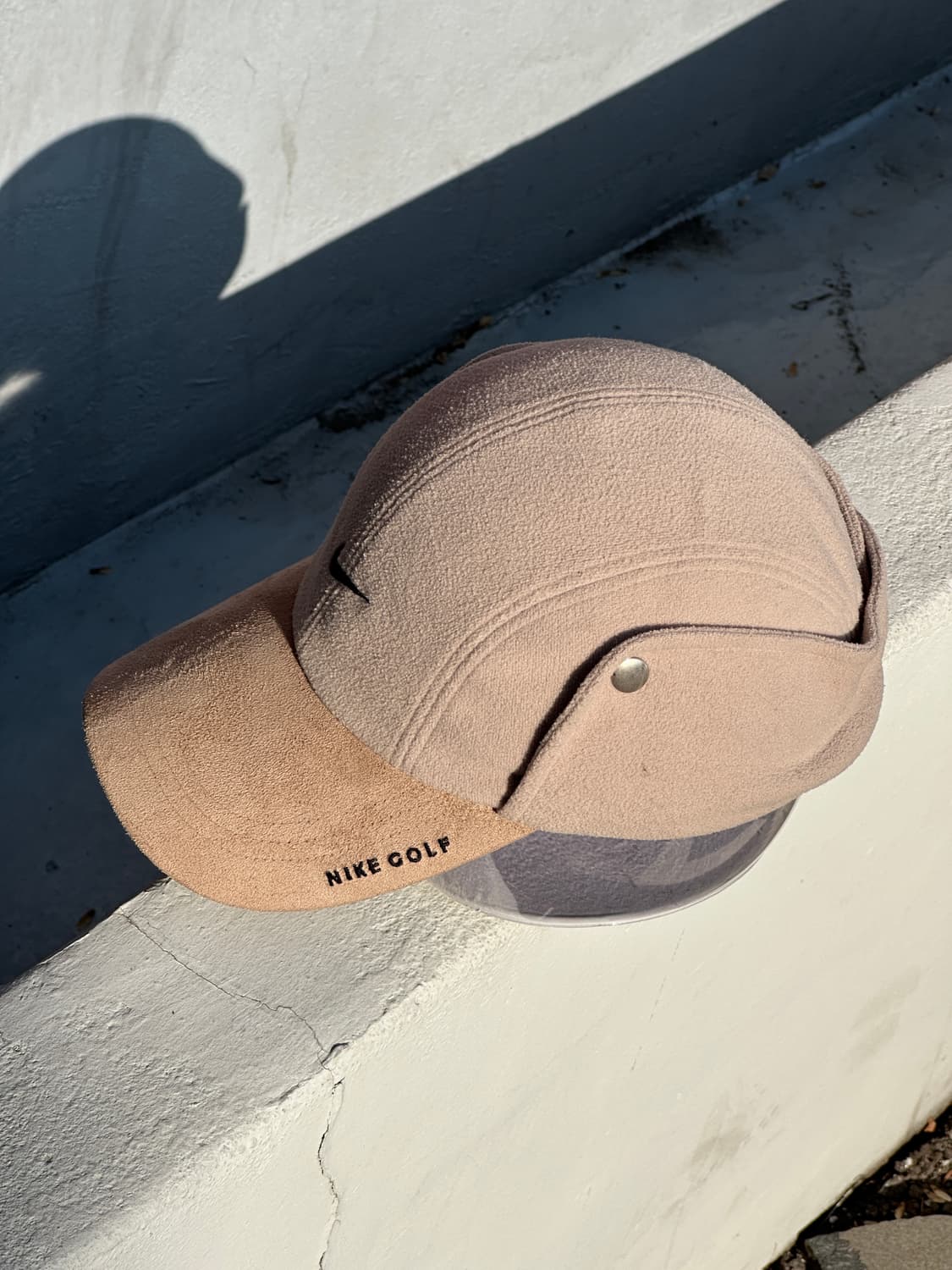 [M-L] 00s 나이키 베이지 플리스 트래퍼 볼캡 모자 빈티지 상품이미지3