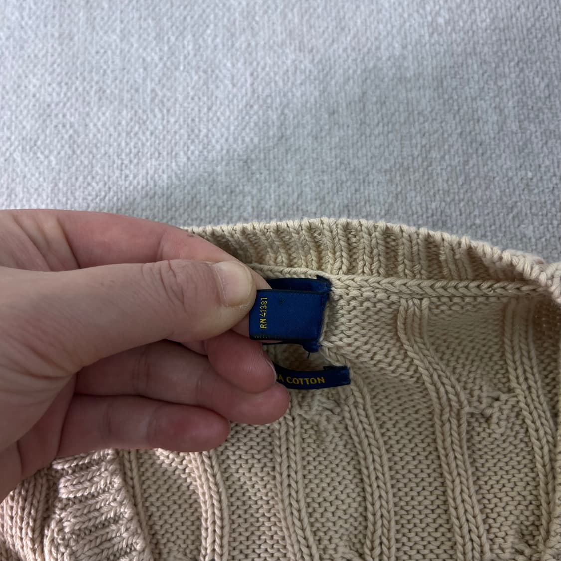 W 95 폴로랄프로렌 꽈배기 브이넥 니트 상품이미지5