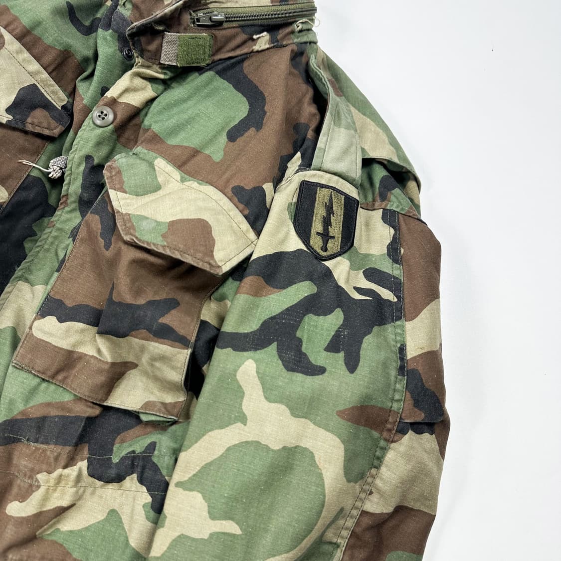 82년 오리지널 미군 m-65 필드자켓 우드랜드 S/S 상품이미지7