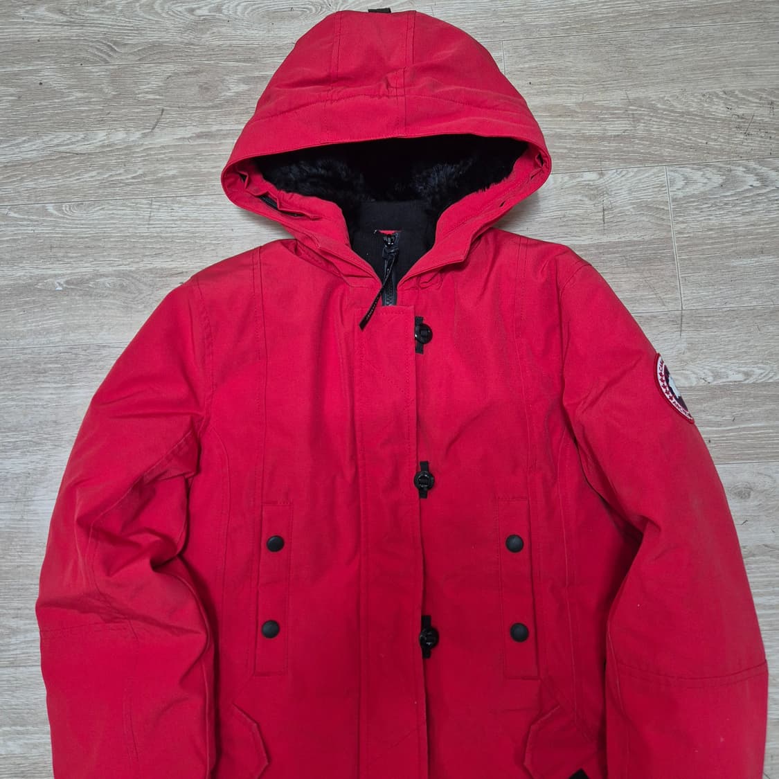 캐나다구스 여성 와펜 후드 롱패딩 점퍼 S(90) 상품이미지2