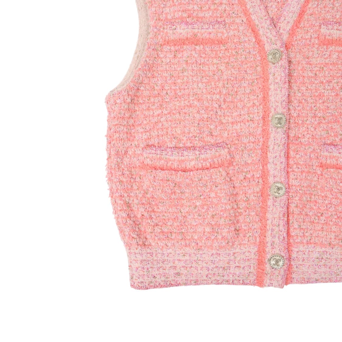 타임 라이트핑크 트위드 베스트 상품이미지4