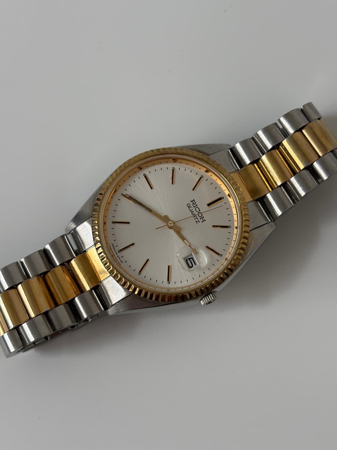 RICOH 빈티지 시계 1990년대 크라운 베젤 콤비 쿼츠 상품이미지4