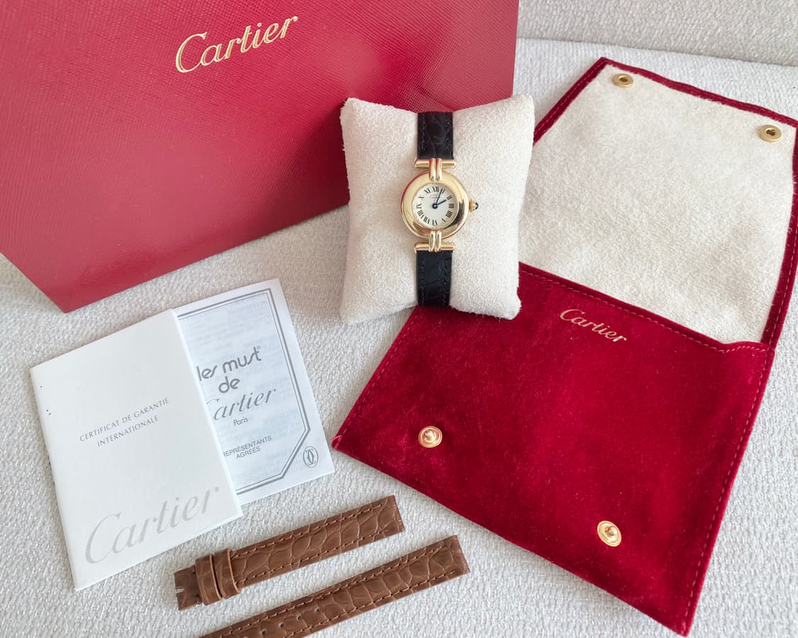 까르띠에 머스트 꼴리제드 24mm 쿼츠 여성용 금장 실버 상품이미지2