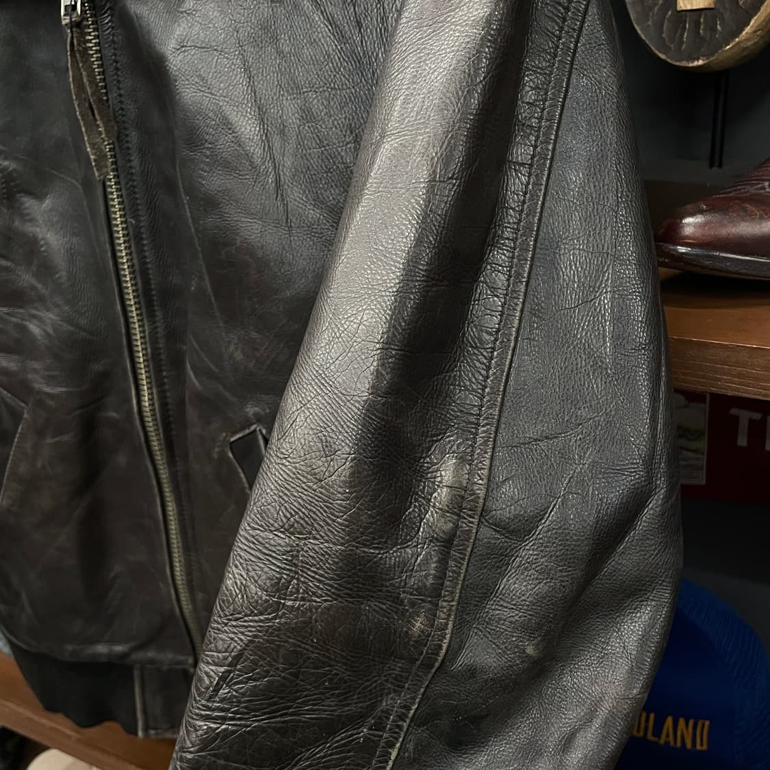 70s-80s Abram G-1 플라이트 리얼 레더 자켓 상품이미지7