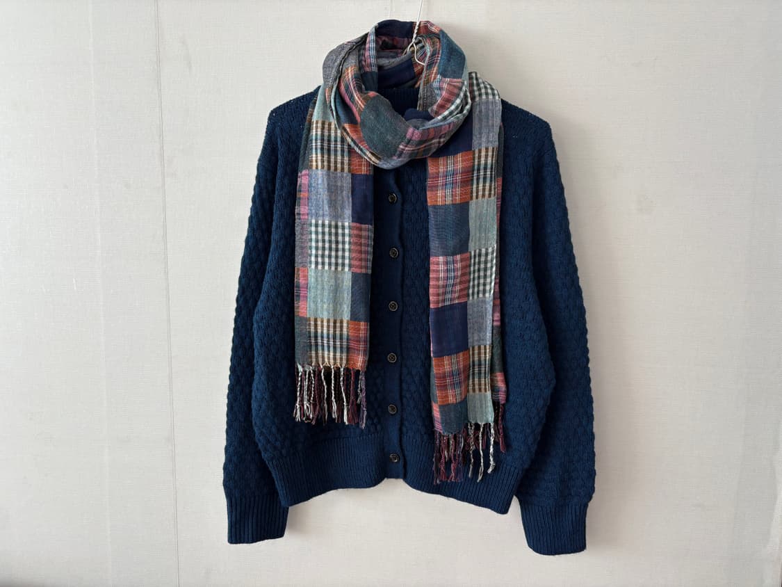 가디건+패치워크 머플러 상품이미지1