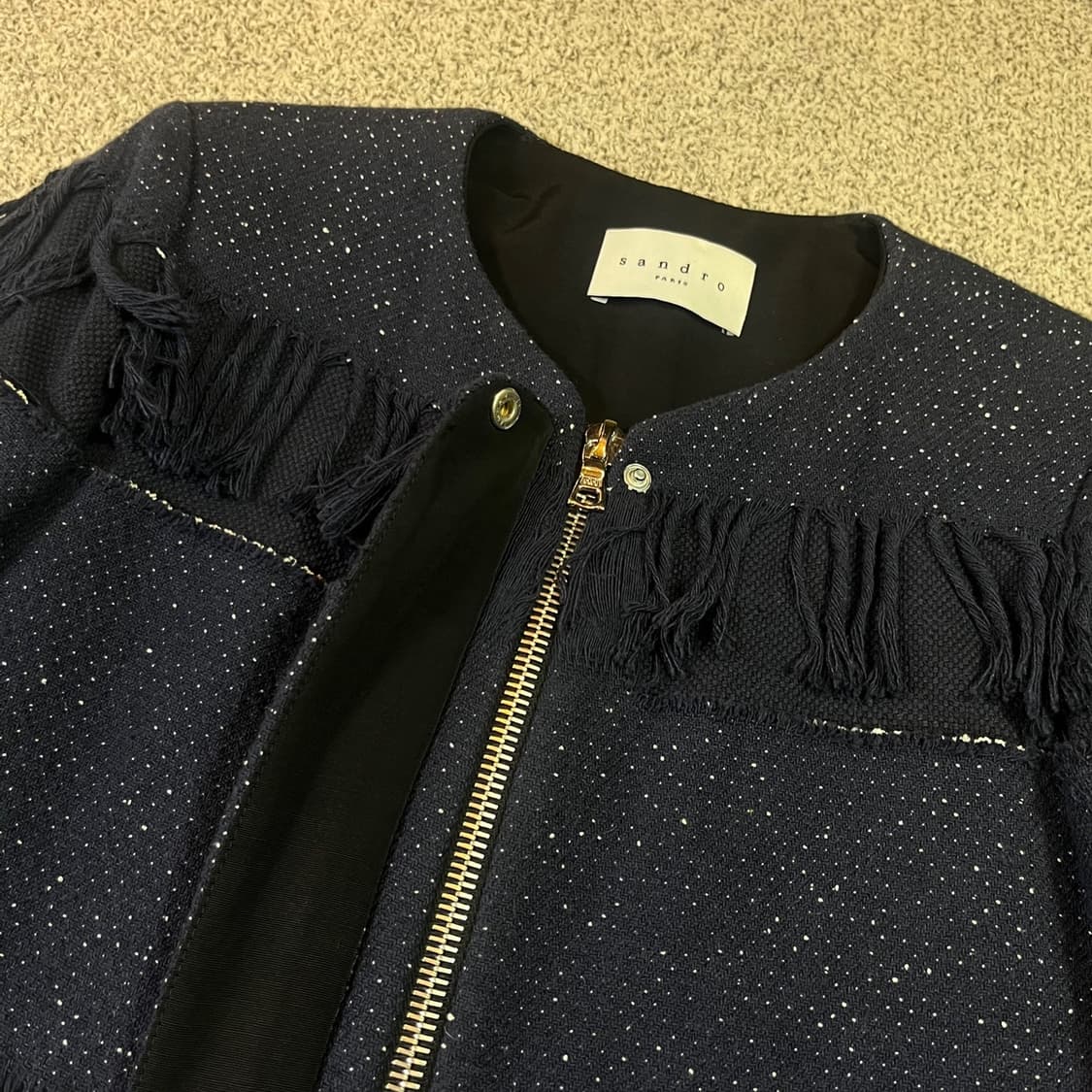 산드로 우먼 프린지 트위드 자켓 상품이미지2