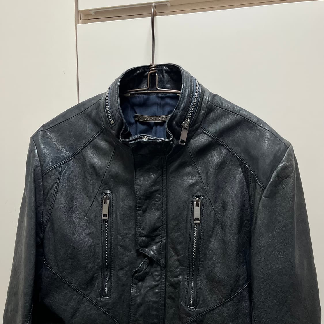 지오송지오 멀티지퍼 하이넥 램스킨자켓 상품이미지3