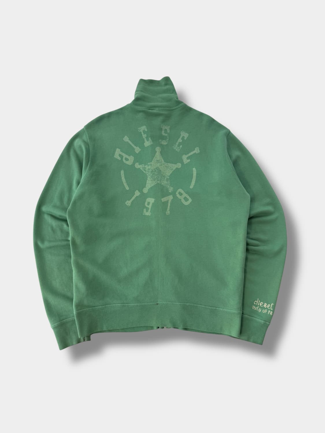 디젤 00‘s 루즈핏 빈티지 그린 스웻 집업 자켓 상품이미지1
