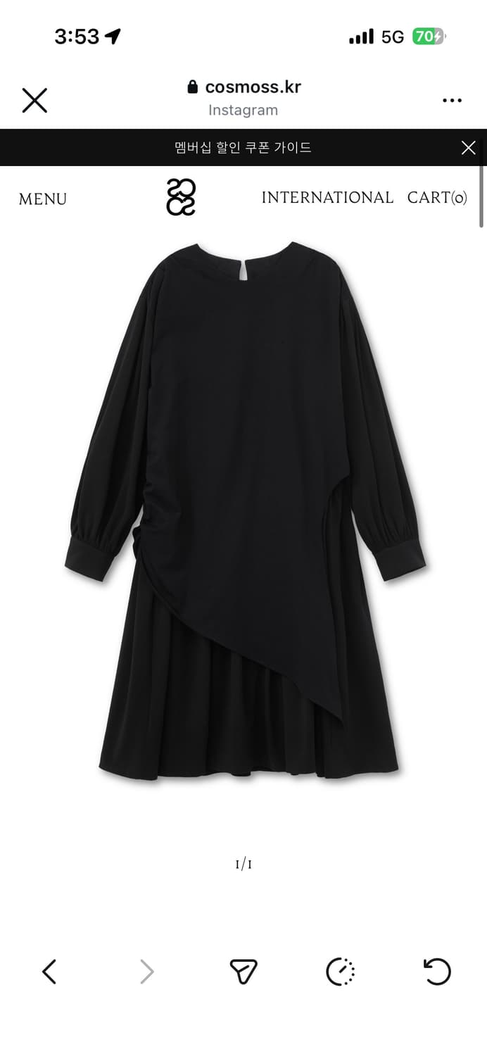 코스모스코스 cosmoss CENTRIC DRAPED DRESS 상품이미지3