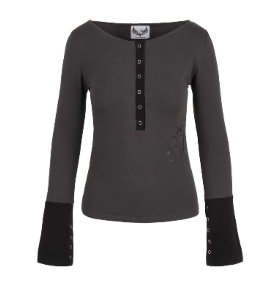 길라아카이브 버튼 롱 슬리브 차콜 상품이미지2