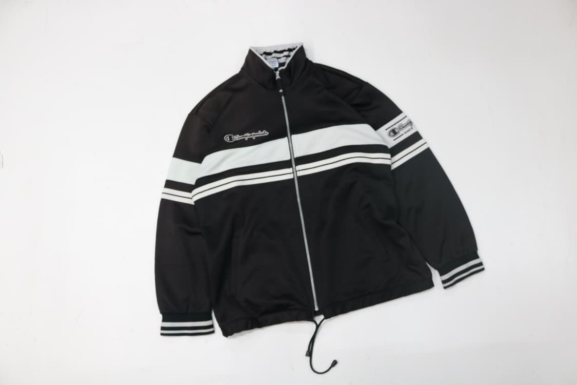 챔피온 빈티지 블랙 & 화이트 배색 스트라이프 트랙탑 (L) 상품이미지2