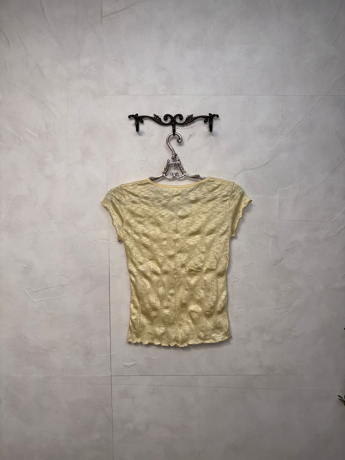 Lemon spangled butterfly half blouse 상품이미지4