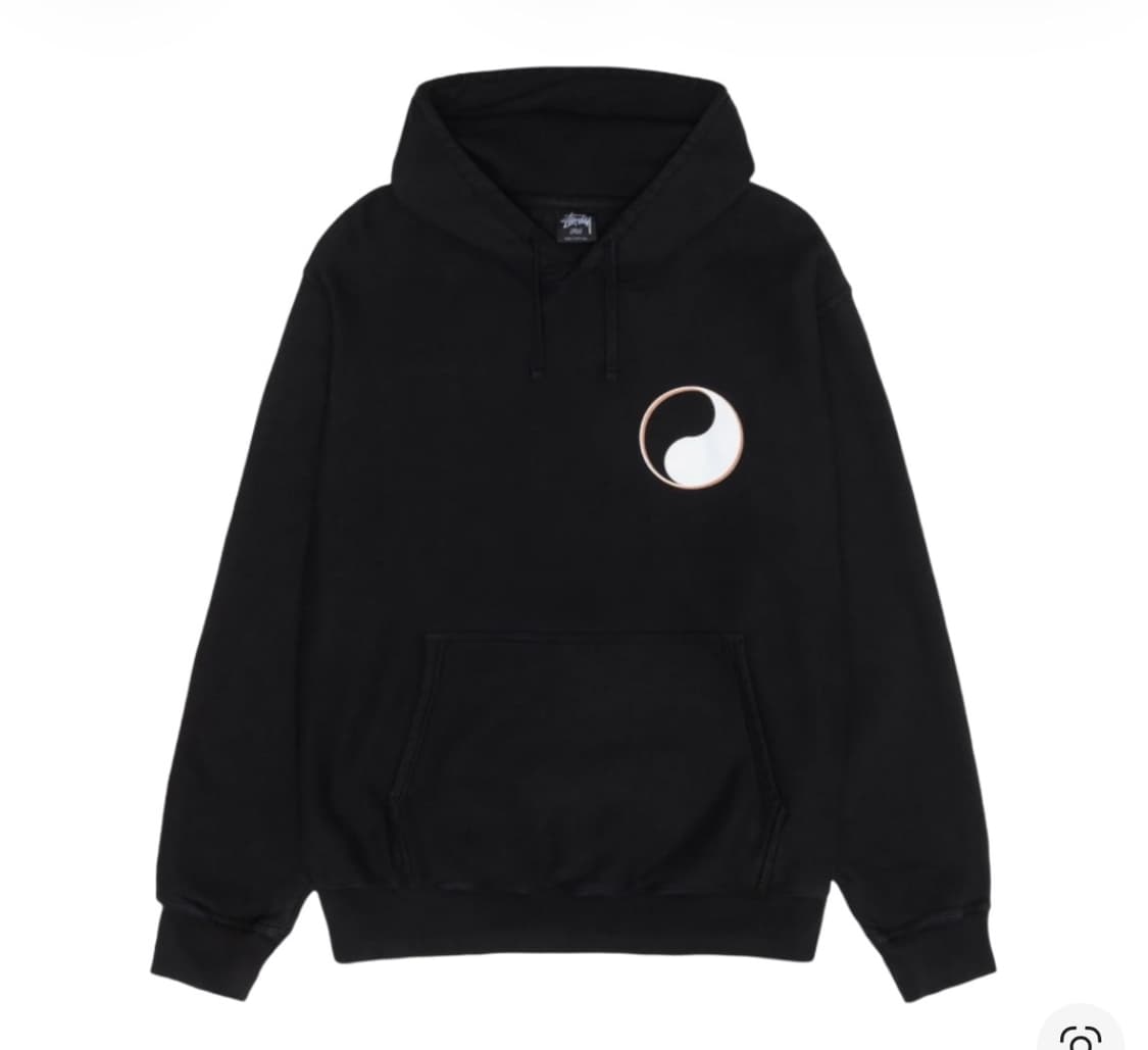 L) 스투시 x 아워레가시 피그먼트 음양 후드 블랙 상품이미지1