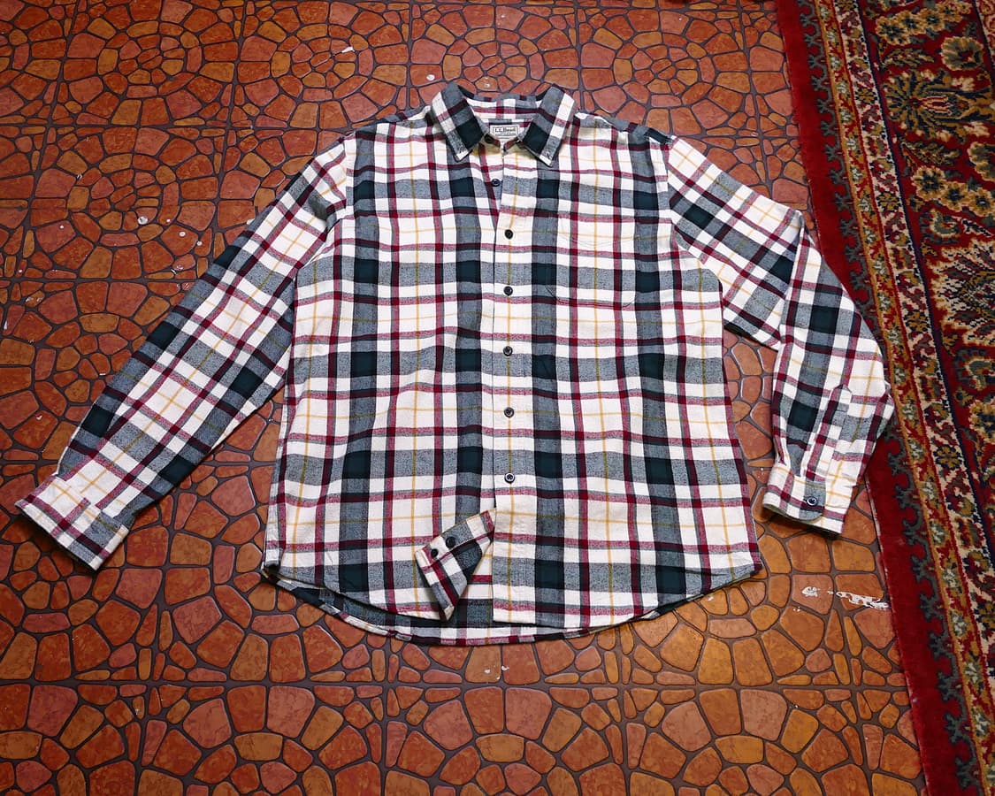 [M] L.L. Bean. 엘엘빈 체크 플란넬 빈티지 코튼 셔츠 상품이미지1