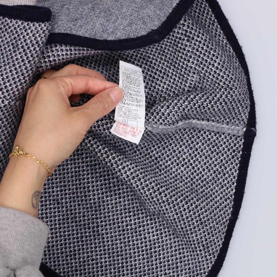 95 엘르 여성 아가일 가디건 0408H1 상품이미지5