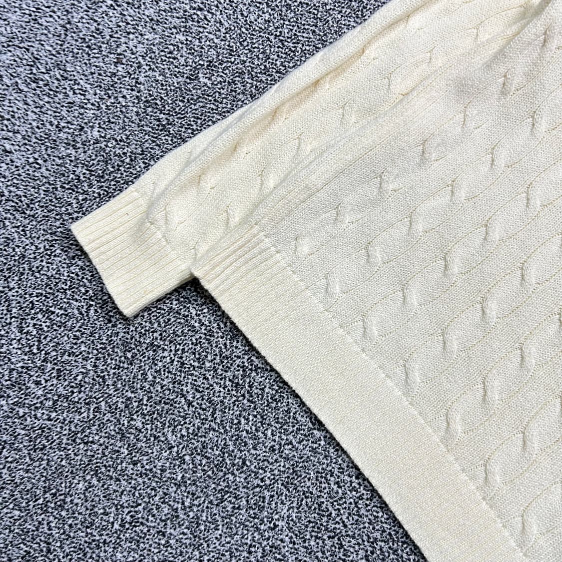 폴로 크림 케이블 코튼 니트 상품이미지3