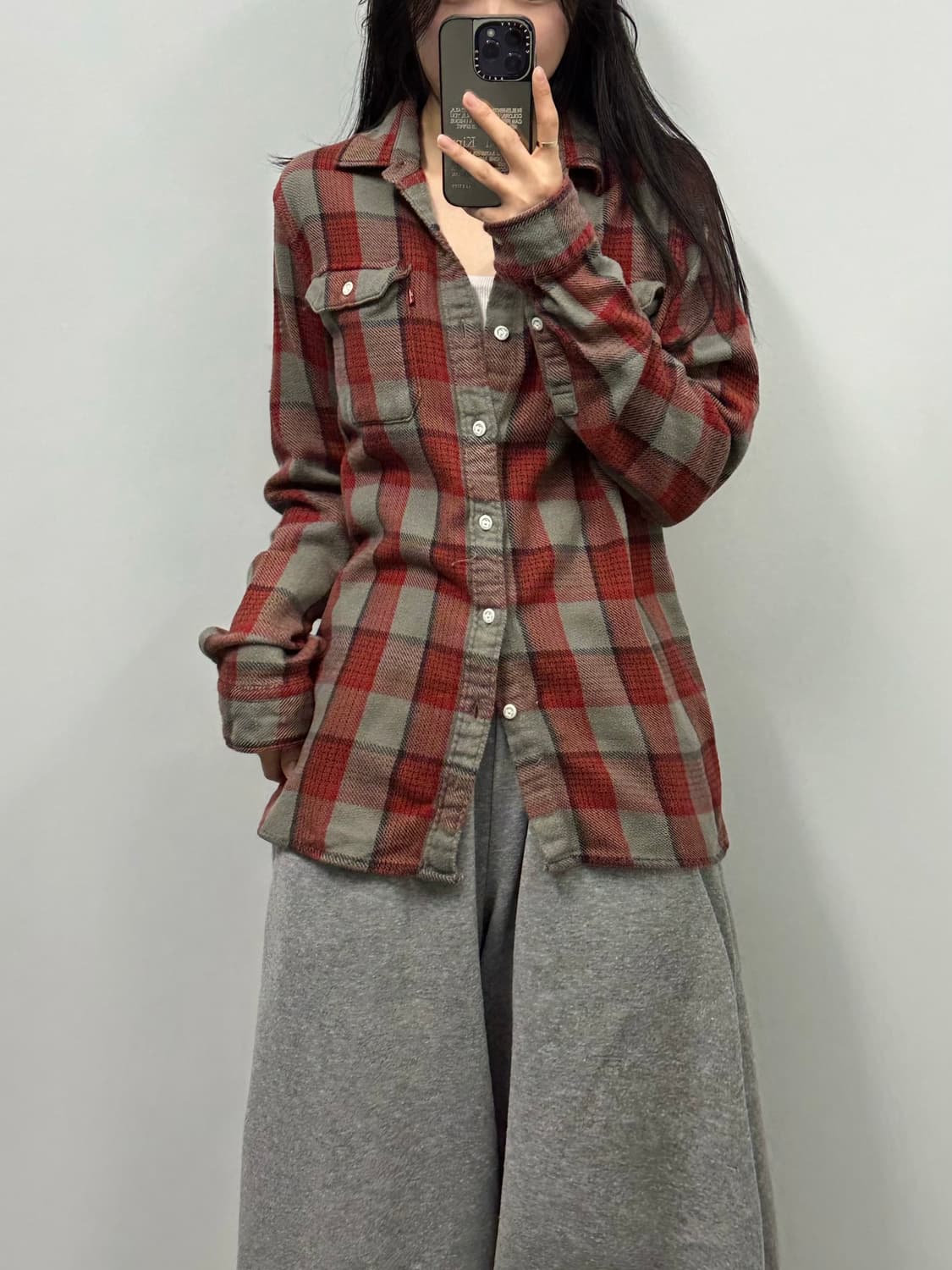 리바이스 레드탭 포켓 워크웨어 울 플란넬 체크셔츠 상품이미지1