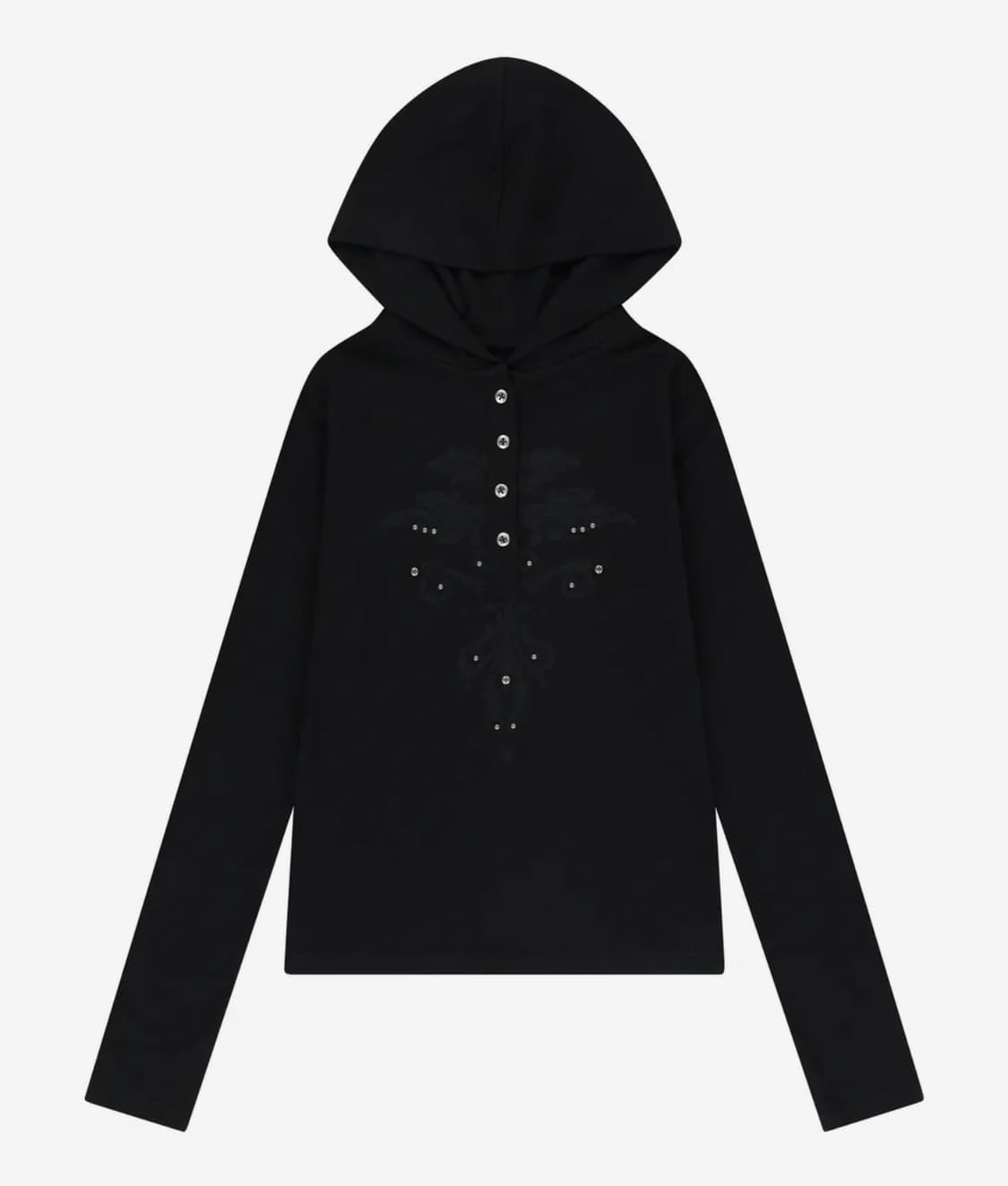 AAKAM 아캄 Studded Leaf Hooded Long Sleeve 상품이미지1