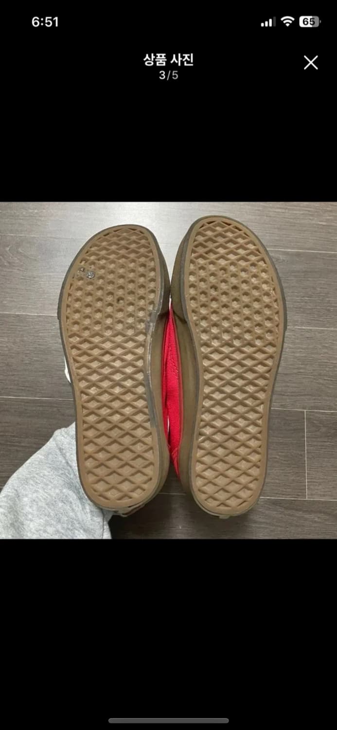 [uk4] 반스 올드스쿨 검솔 레드 한정판 운동화 230 235 상품이미지3