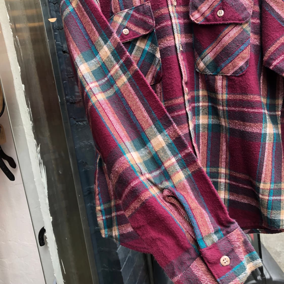 80s/90s Dee Cee flannel shirt-L 상품이미지4