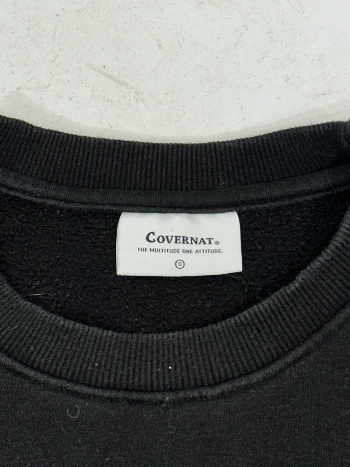 커버낫 블랙 C 로고 자수 맨투맨 오버핏 스웻 셔츠 S 상품이미지7