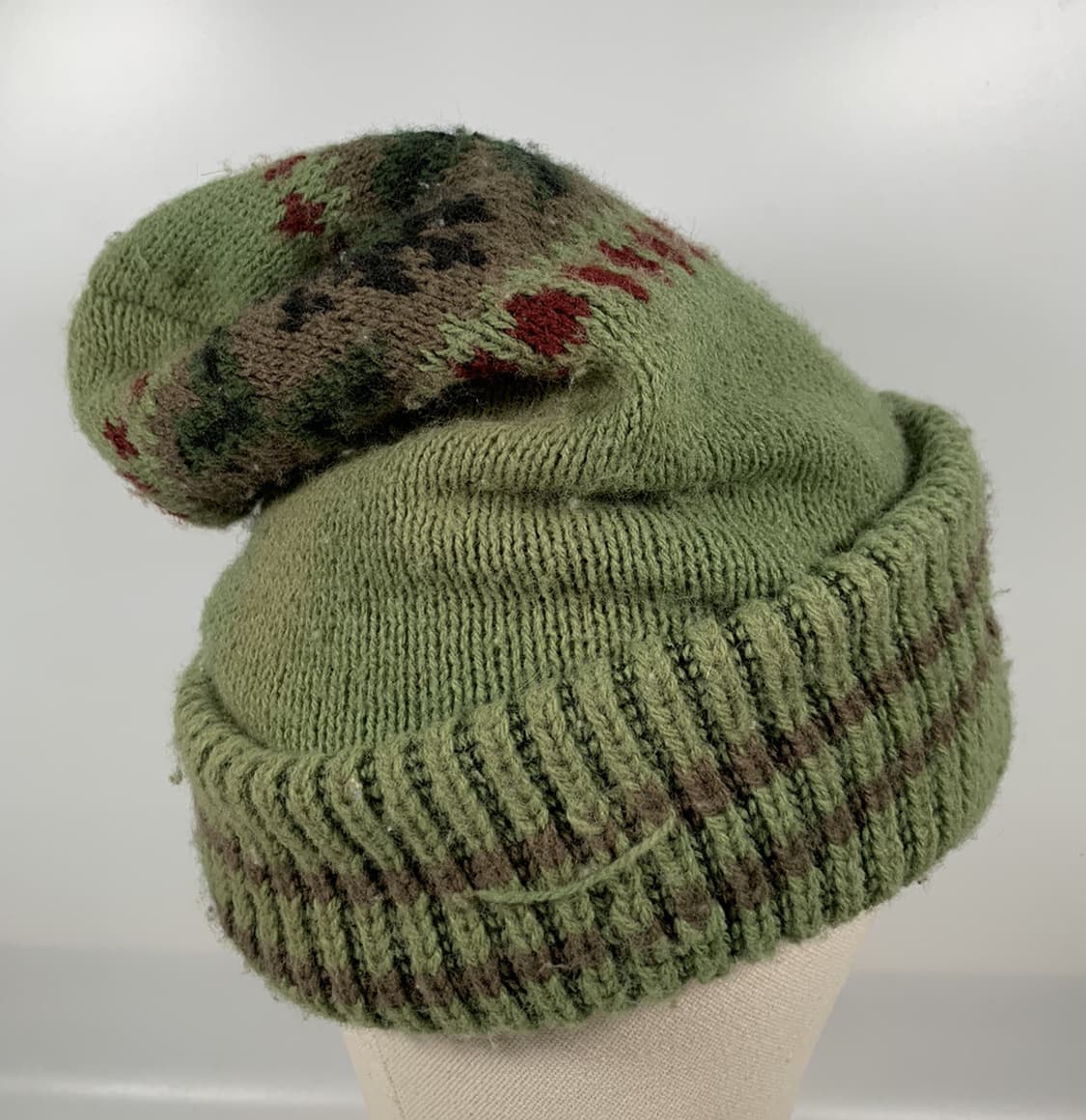 스투시 올드로고 니트 비니 그린/브라운 상품이미지3