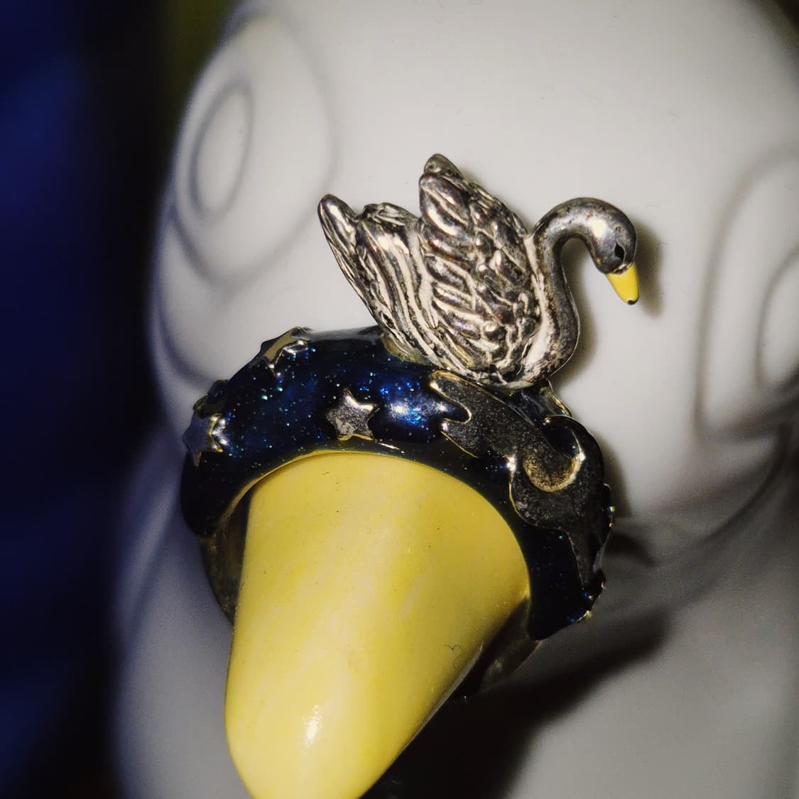 일본 가글 핸드메이드 밤하늘 백조 반지 상품이미지5