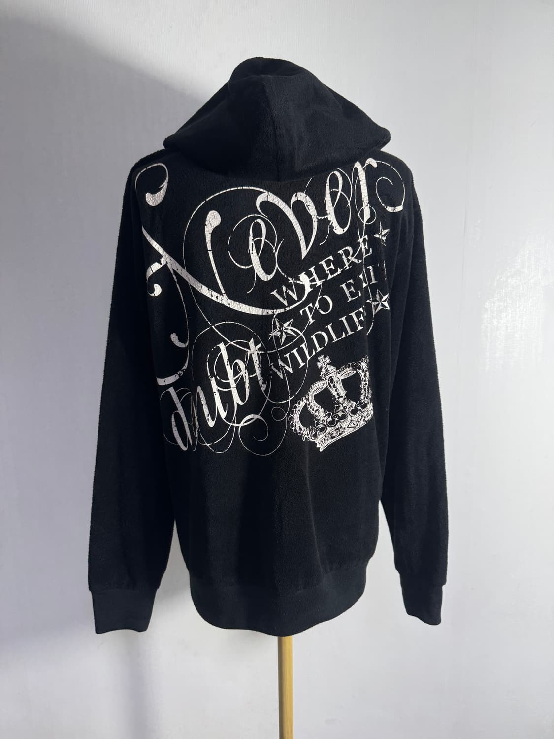 Mild life 스컬 레터링 플리스 후드집업 y2k 상품이미지1