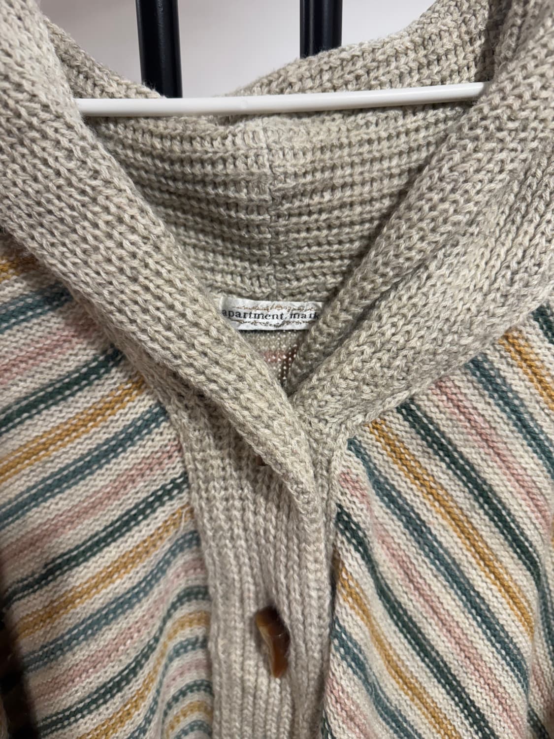 빈티지 멀티 컬러 스트라이프 니트 판초 상품이미지6