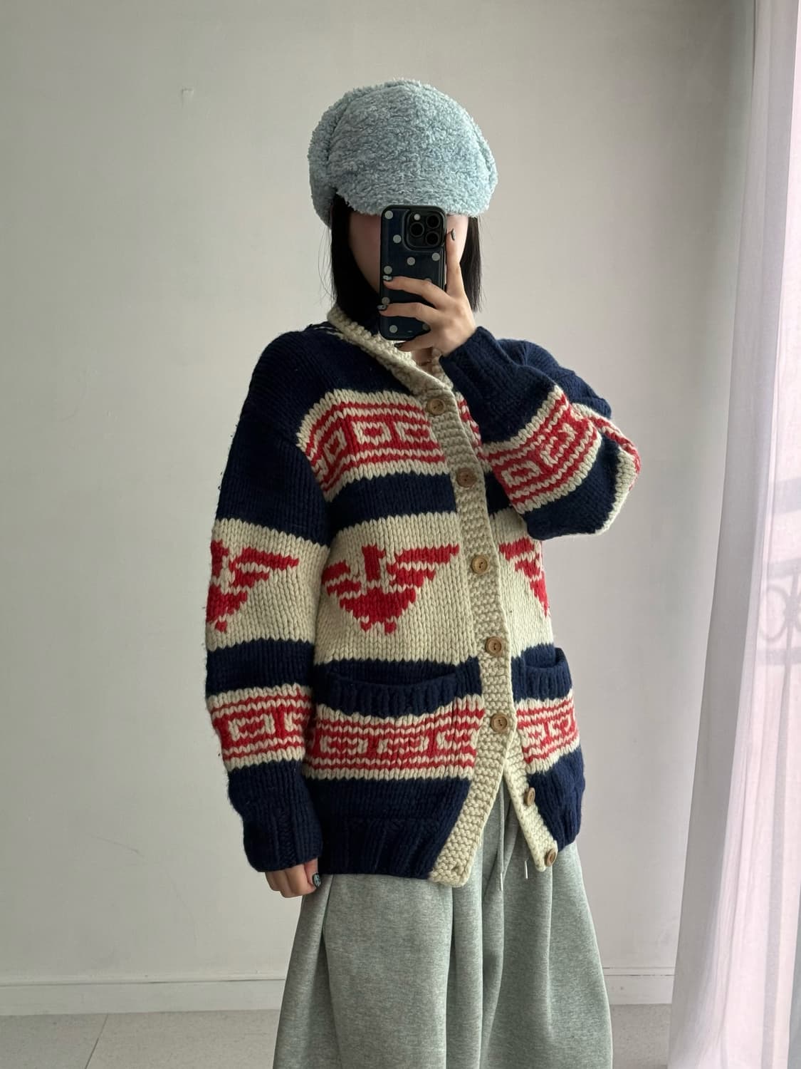 빈티지 노르딕 울 코위찬 가디건 상품이미지2