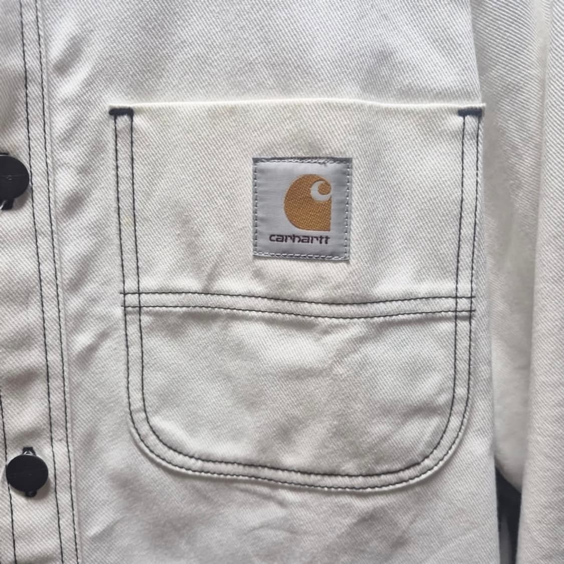 칼하트 WIP 초크 데님 워크 셔츠 화이트 M 상품이미지3