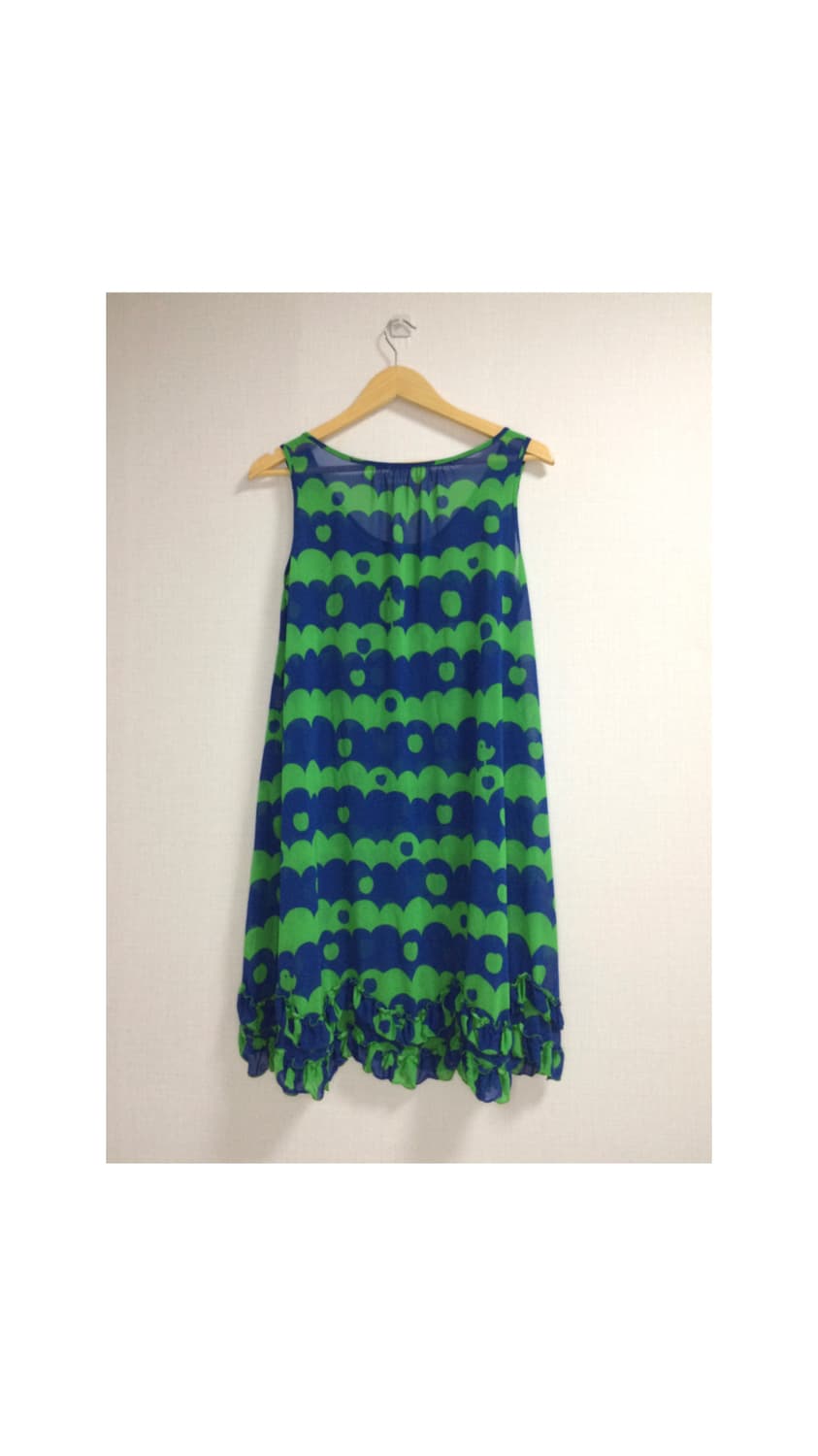 Ne-net 네넷냐 그린 블루 레이어드 셔링 원피스 상품이미지5