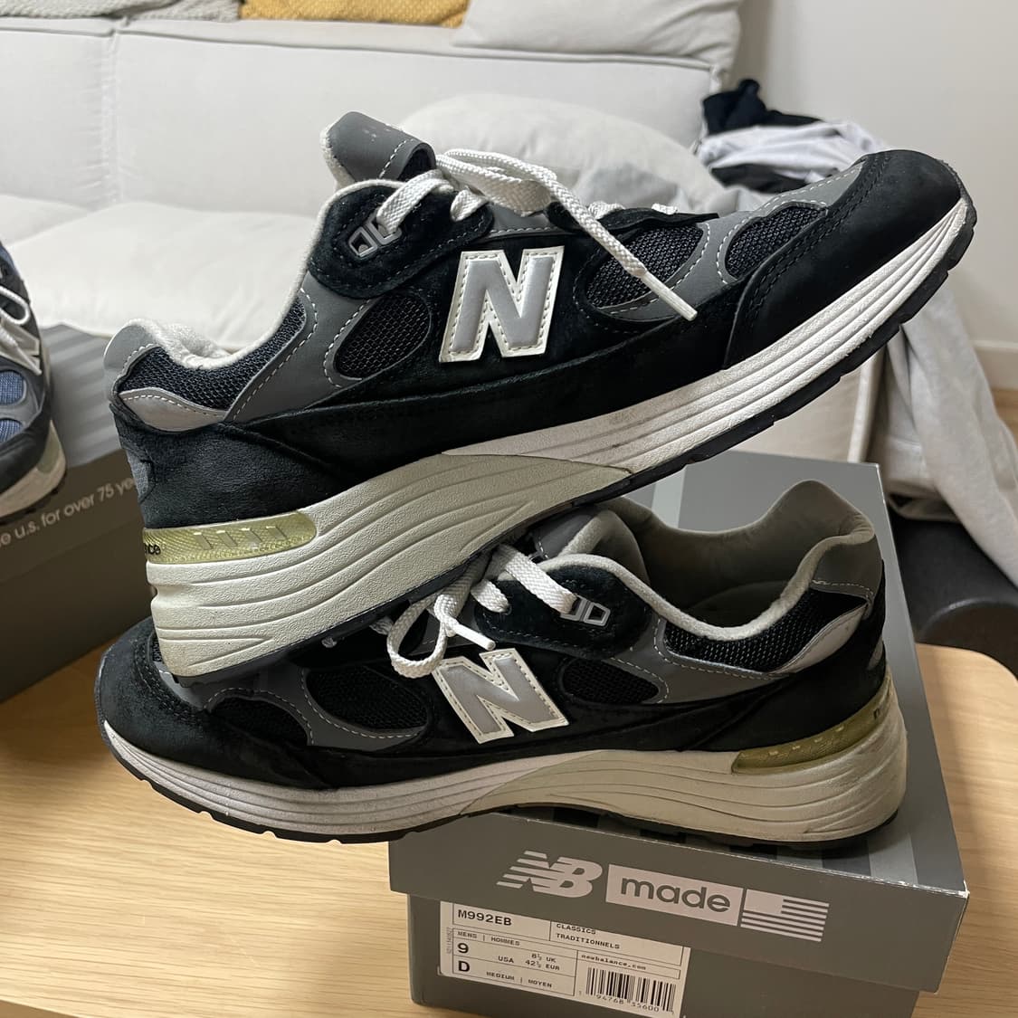 뉴발란스992 메이드인 USA 블랙 D스탠다드(M992EB)/270 상품이미지5
