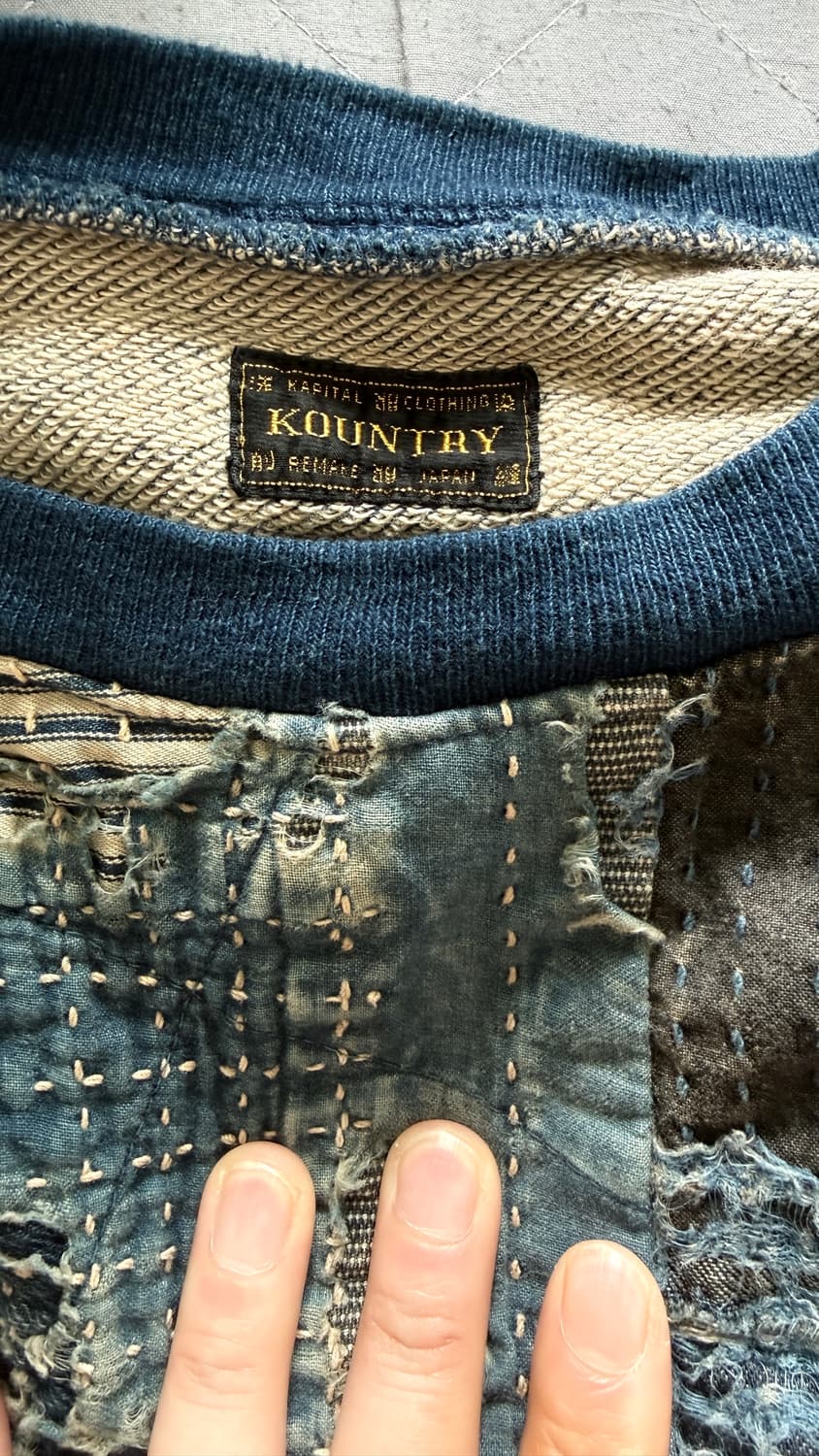 캐피탈 보로 x IDG 플리스 투톤 빅 스웨트셔츠 인디고 (3사이즈 상품이미지2