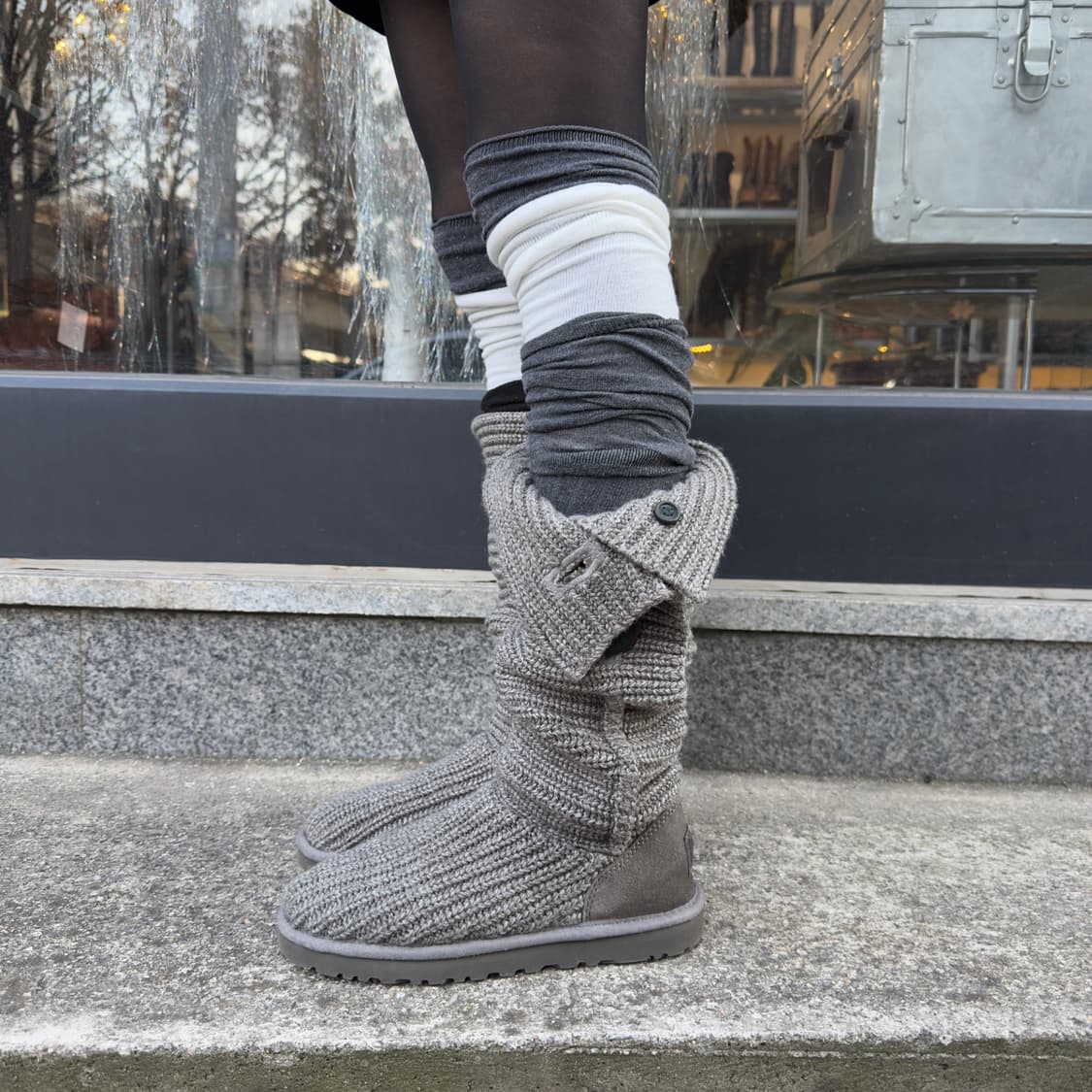 2000s Y2K 니트 카디 어그 부츠 상품이미지6