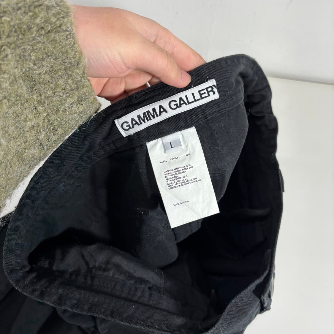 L 감마갤러리 블랙 와이드 카고팬츠 상품이미지5