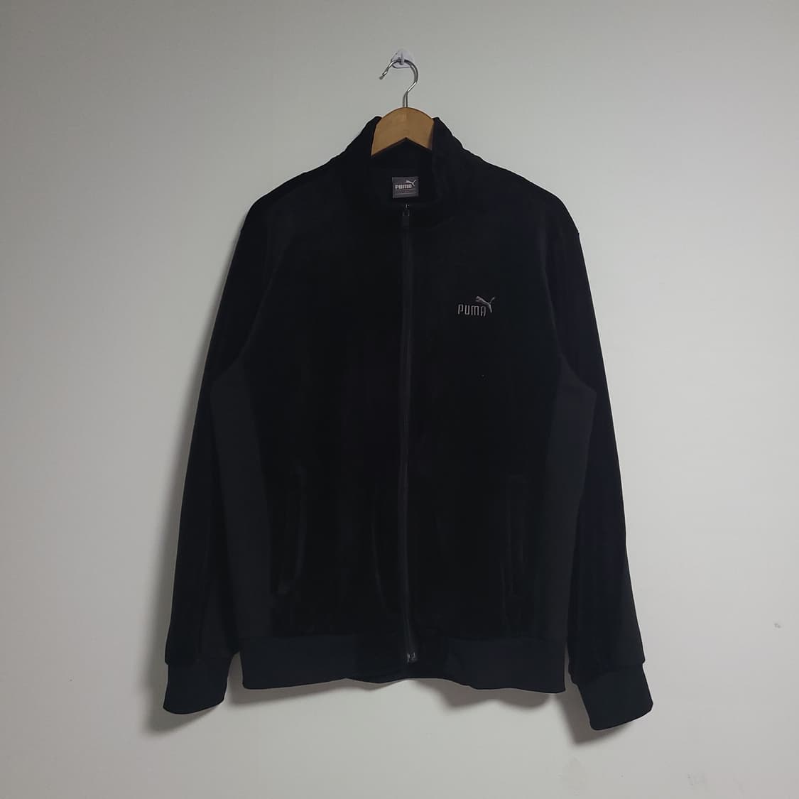 (L) PUMA 푸마 블랙 벨벳 트랙 자켓 져지 상품이미지1