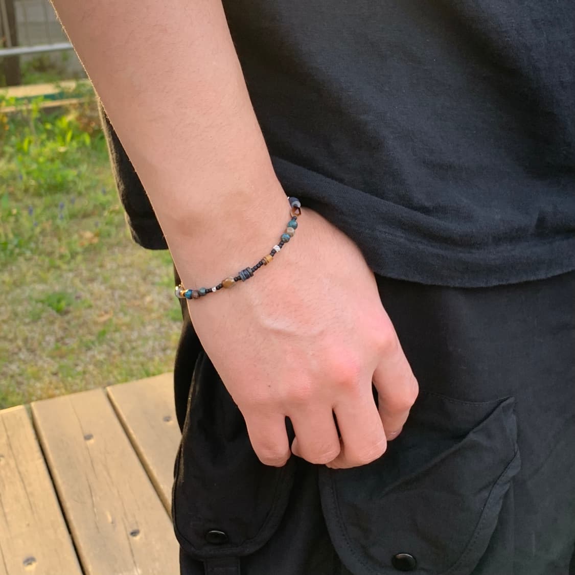 누르 원석 팔찌 써지컬스틸 상품이미지3