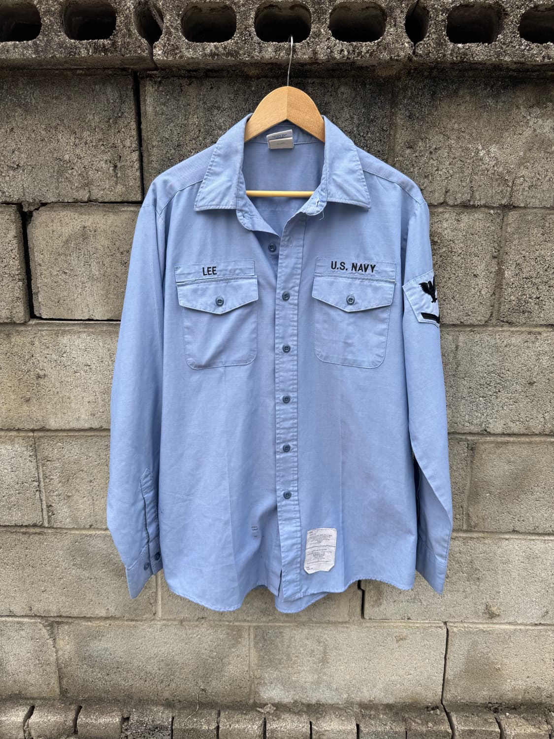 90s 미해군 오리지널 샴브레이 셔츠 xl 상품이미지1