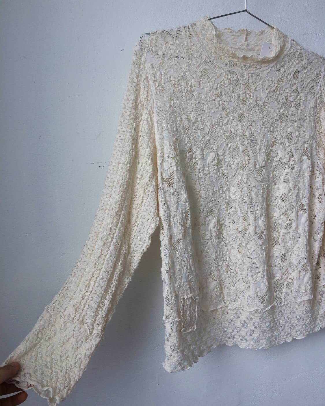 Lace high neck sleeve 상품이미지4